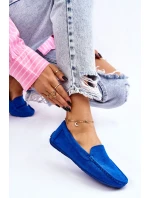 Dámské Semišové Mokasíny Modre Morreno