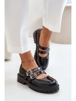 Dámské Lakované Polobotky S Pásky Černé Terione