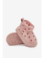 Dětské sněhule s jahodami růžové Gracina