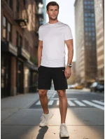 Pánské černé teplákové kraťasy FashionStreet SX2486 Pánské černé teplákové kraťasy FashionStreet SX2486