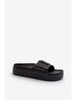 Dámské Pěnové Žabky Na Platformě S Sponou Big Star NN274A662 Černé