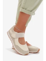 Sportovní dámské polobotky na suchý zip Béžové Aveliette