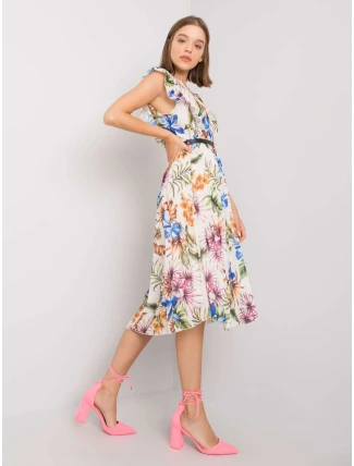 Šaty DHJ SK 13198.27 bílé a zelené