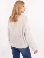 Dámský svetr MI SW 64109.15X Světle šedý / béžový - FPrice Dámský svetr MI SW 64109.15X Světle šedý / béžový - FPrice