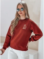 Dámská oversize mikina s výšivkou CHERSOFT brick FashionStreet BY1398 Dámská oversize mikina s výšivkou CHERSOFT brick FashionStreet BY1398
