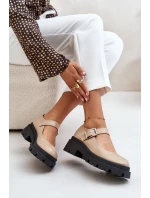 Dámské Polobotky S Přezkou Béžové Plikuria Dámské Polobotky S Přezkou Béžové Plikuria