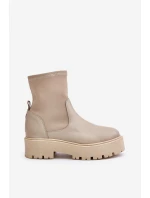 Zazoo 2947 Dámské boty na klíně z přírodní kůže béžové Zazoo 2947 Dámské boty na klíně z přírodní kůže béžové