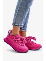 Semišové Dámské Tenisky S Tlustým Šněrováním Artiker Fuchsie