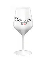 TY A JÁ (svatba) - bílá nerozbitná sklenice na víno 470 ml