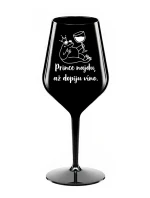 PRINCE NAJDU, AŽ DOPIJU VÍNO. - černá nerozbitná sklenice na víno 470 ml