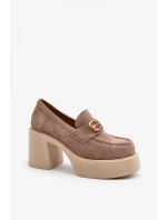 Dámské polobotky na podpatku 20170 / 193930 Béžová s ecru - ZaZoo Dámské polobotky na podpatku 20170 / 193930 Béžová s ecru - ZaZoo