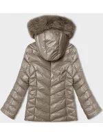 Béžová krátká zimní bunda s kapucí (5M3138-62) Béžová krátká zimní bunda s kapucí (5M3138-62)