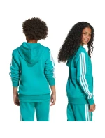 Dětská fleecová mikina adidas 3 Stripes 225 Turquoise JN2417