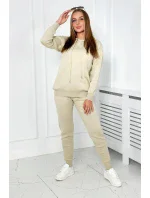Svetr set Mikina + Kalhoty tmavě béžová