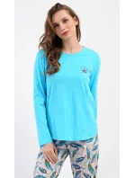 Dámské pyžamo dlouhé Listy