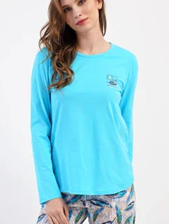 Dámské pyžamo dlouhé Listy