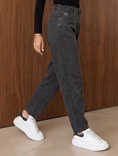 Dámské džíny Mom Fit s vysokým pasem, tmavě šedé, FashionStreet UY3209