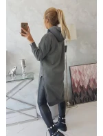 Zateplená mikina s bočními rozparky grafitová