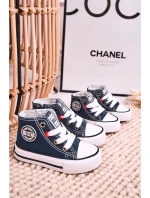 Dětské Tenisky Vysoké Se Zipem BIG STAR HH374189 Tmavě Modré