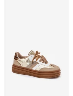 Dámské Tenisky Na Platformě S Dvojitým Šněrováním Leopardí Zlaté Klipy