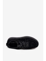 Pánské Sneakersy Na Platformě Zamszové Big Star OO174012 Černé Pánské Sneakersy Na Platformě Zamszové Big Star OO174012 Černé