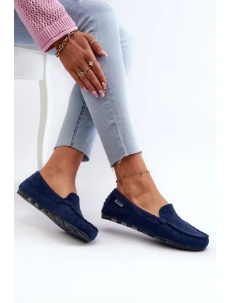 Dámské eko semišové mokasíny, tmavě modrá Amrutia Dámské eko semišové mokasíny, tmavě modrá Amrutia