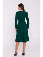S378 Rozšířené šaty s páskem S378  zelené - Stylove