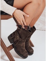 Dámské semišové hnědé boty FashionStreet ZY1098