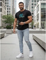Pánské tričko s potiskem klasické černé FashionStreet NX5020R