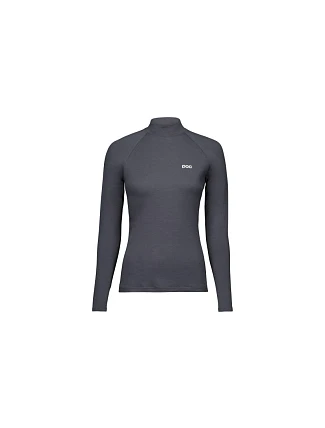 Cyklistické tričko POC W's Layer Merino Mock Neck Jersey, šedé