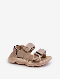 Dětské Sandály S Návleky Na Suchý Zip Bežové Orretta