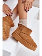 Sněhule se zdobením na platformě Big Star OO274A104 Camel