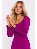 M836 Mini šaty se čtvercovým výstřihem - rubínové M836 Mini šaty se čtvercovým výstřihem - rubínové