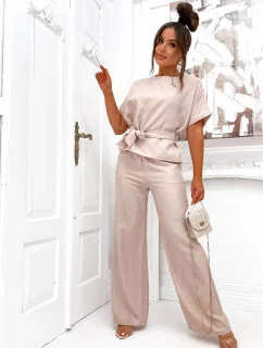 Letní béžový dámský dvoudílný komplet (82198)