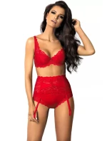 Dámský podvazkový pás 053/3 Carmela red - MAT Dámský podvazkový pás 053/3 Carmela red - MAT