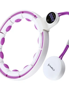 HHM17 HULA HOP BÍLÁ/FIALOVÁ S MAGNETY A ZÁVAŽÍM + POČÍTADLO HMS