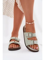 Dámské Pantofle S Přezkami Mátové Oliena