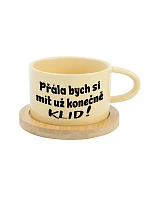 PŘÁLA BYCH SI MÍT UŽ KONEČNĚ KLID! - žlutý hrníček makronka 200 ml