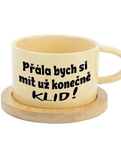 PŘÁLA BYCH SI MÍT UŽ KONEČNĚ KLID! - žlutý hrníček makronka 200 ml