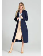 Dámský kabát M698 tmavě modrý - Figl