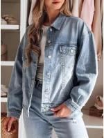 Dámská přechodná oversize katana bunda NOVAJIN modrá FashionStreet TY4837