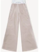 Tmavě béžové volné dámské kalhoty s lampasy (764ART) Tmavě béžové volné dámské kalhoty s lampasy (764ART)