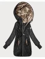 Damska kurtka z zamkami po bokach Goodlookin czarna (B8578-1)