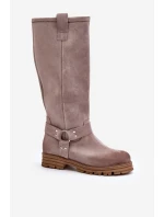 Dámské Semišové Kozačky Před Koleno Lewski 3615 Cappucino