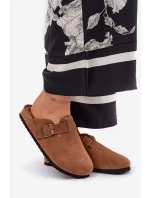 Semišové Klapky Chodaky Dámské S Přezkou Big Star RR274A387 Hnědé