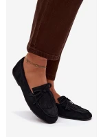 Dámské mokasíny s třásněmi černé Janelisse