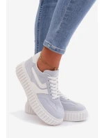 Dámské tenisky na platformě z eko semiše modré Cadrina