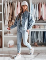 Dámská přechodná oversize katana bunda NOVAJIN modrá FashionStreet TY4837