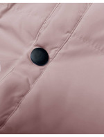 Růžová péřová dámská vesta se stojáčkem (5M3150-46)