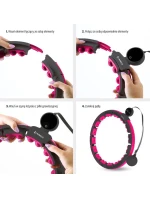 HHM16 HULA HOP ČERNÁ/RŮŽOVÁ S MAGNETY A ZÁVAŽÍM + POČÍTADLO HMS HHM16 HULA HOP ČERNÁ/RŮŽOVÁ S MAGNETY A ZÁVAŽÍM + POČÍTADLO HMS